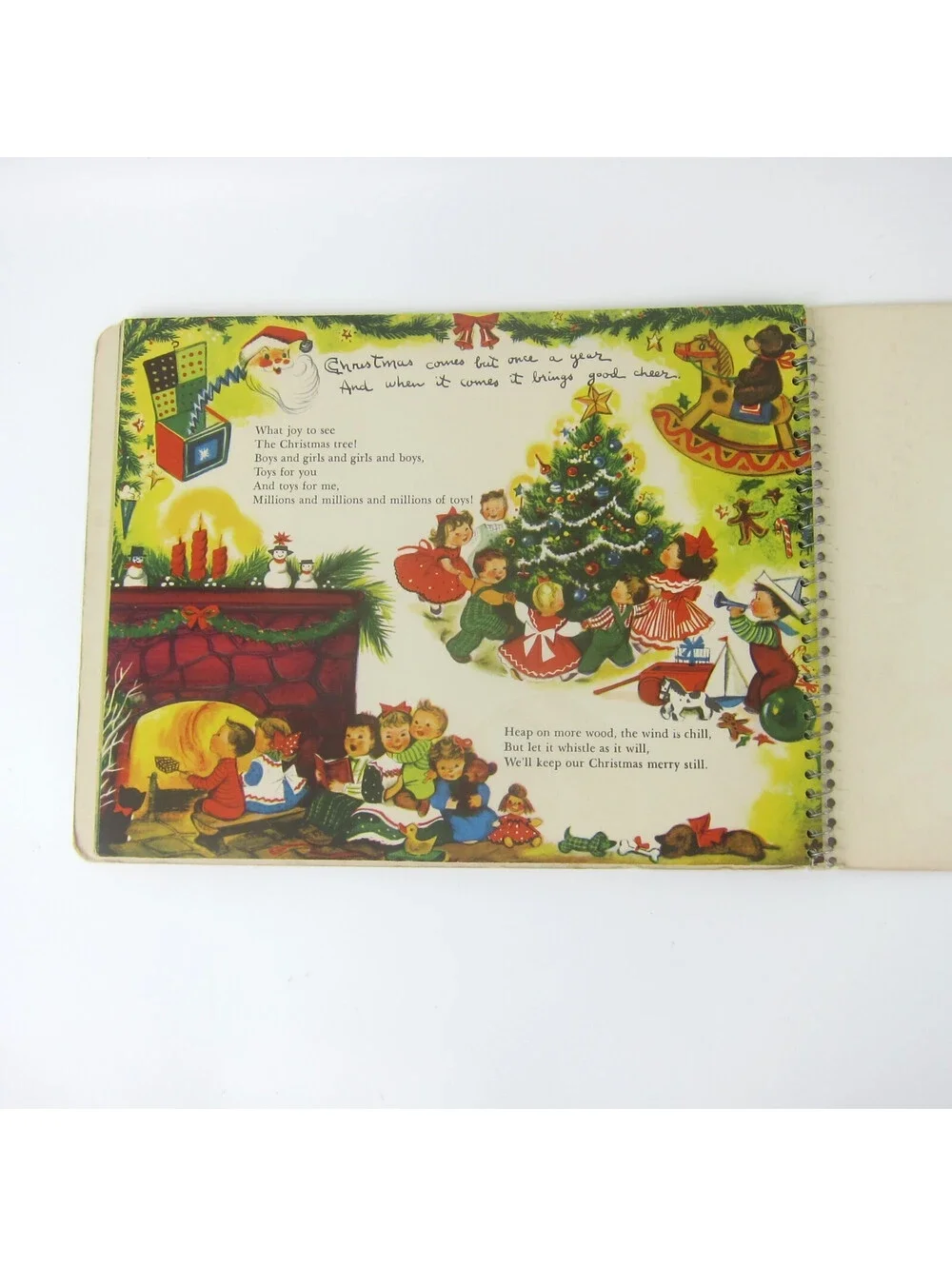 Vintage Christmas on Stage Pop Up Book Charlot Byi Children's Spiral Bound 1950
